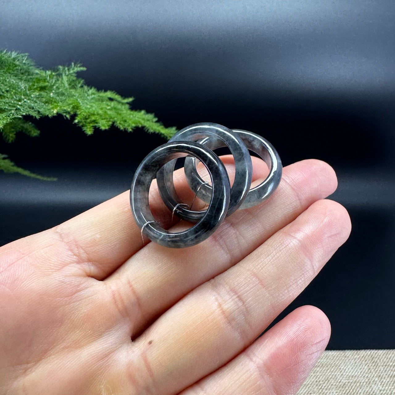 RealJade® Burmese Dark Wuji Traditional Jadeite Jade Ring
