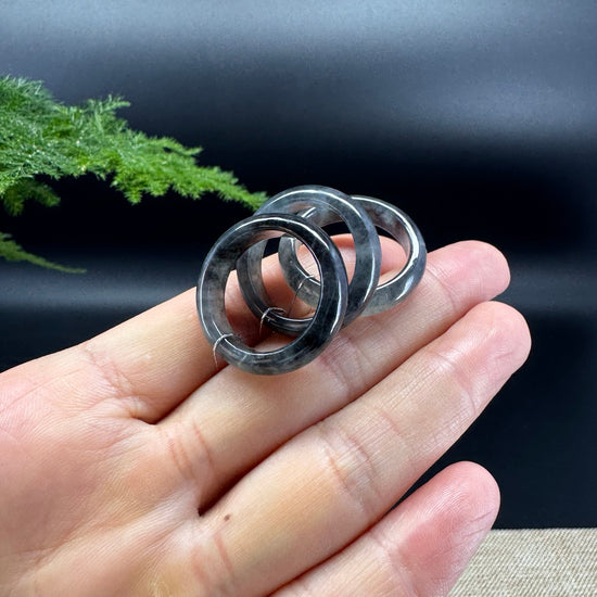 RealJade® Burmese Dark Wuji Traditional Jadeite Jade Ring