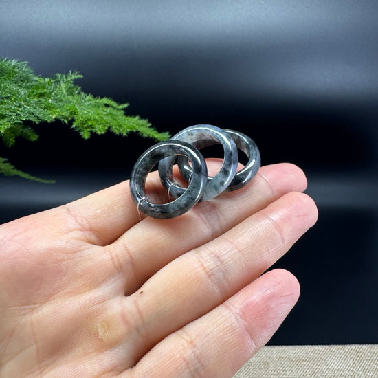 RealJade® Burmese Dark Wuji Traditional Jadeite Jade Ring