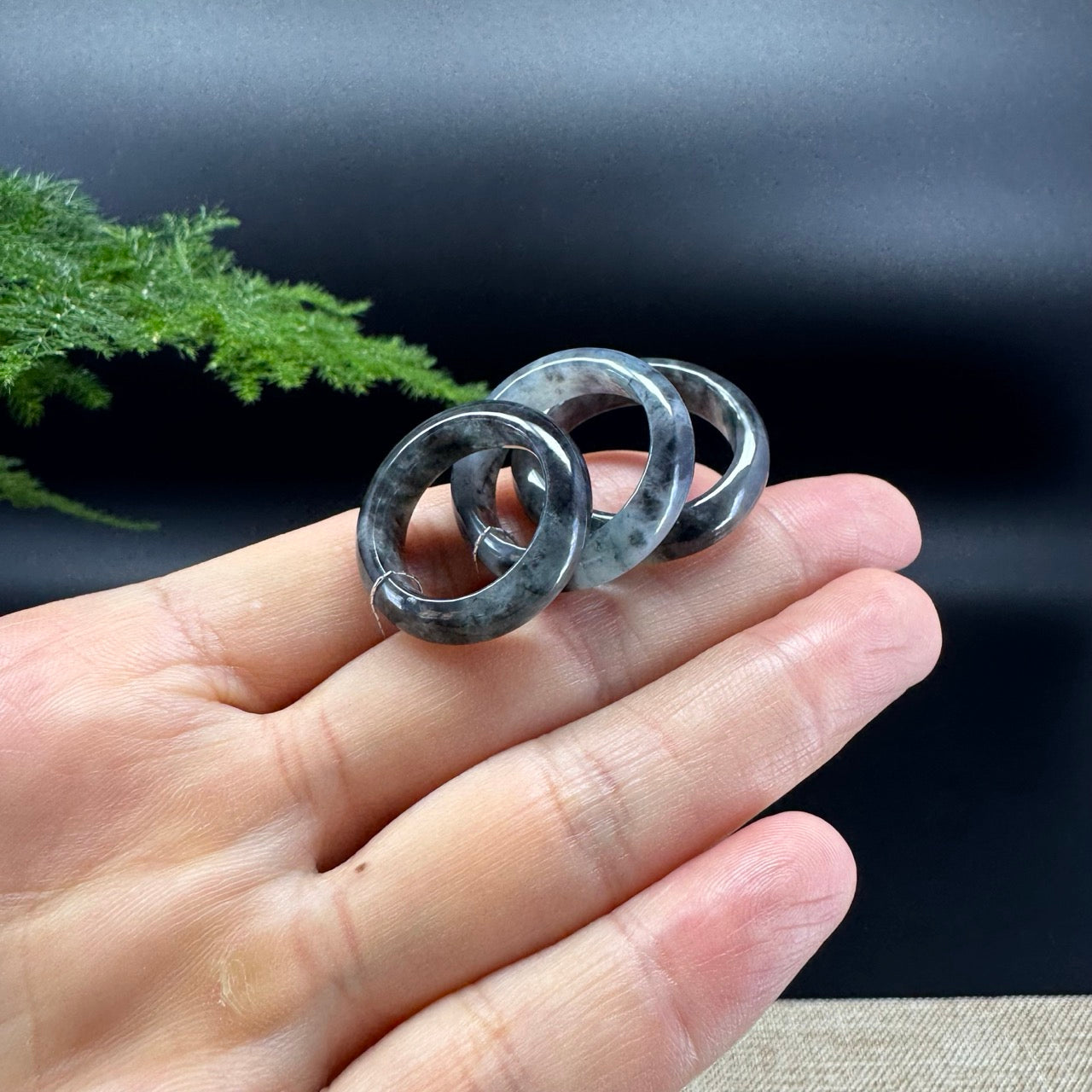 RealJade® Burmese Dark Wuji Traditional Jadeite Jade Ring