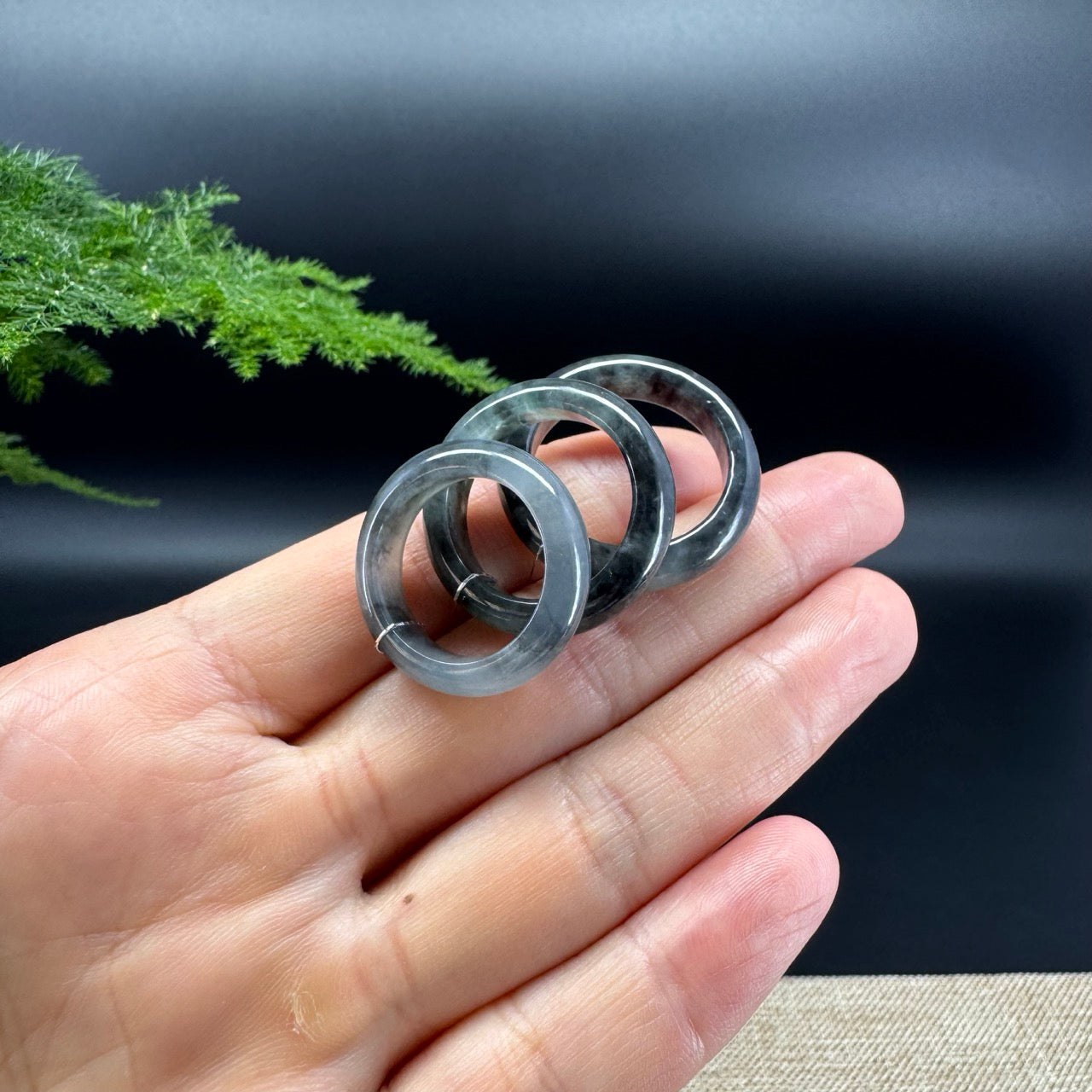 RealJade® Burmese Dark Wuji Traditional Jadeite Jade Ring