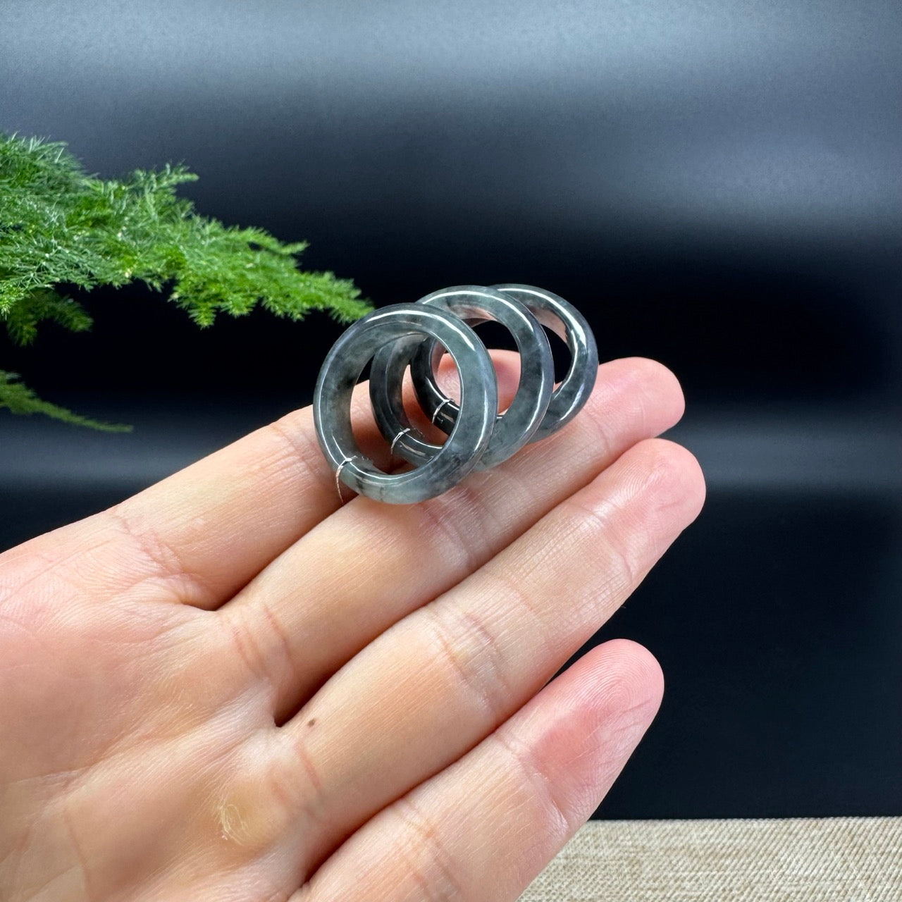 RealJade® Burmese Dark Wuji Traditional Jadeite Jade Ring