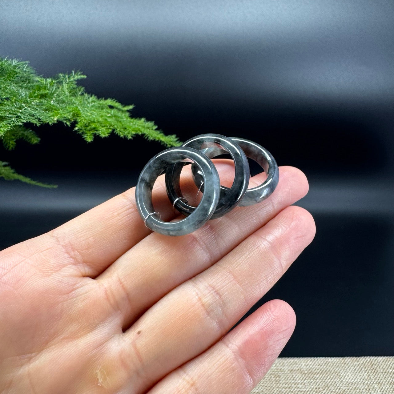 RealJade® Burmese Dark Wuji Traditional Jadeite Jade Ring