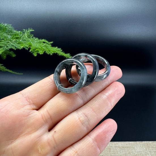 RealJade® Burmese Dark Wuji Traditional Jadeite Jade Ring