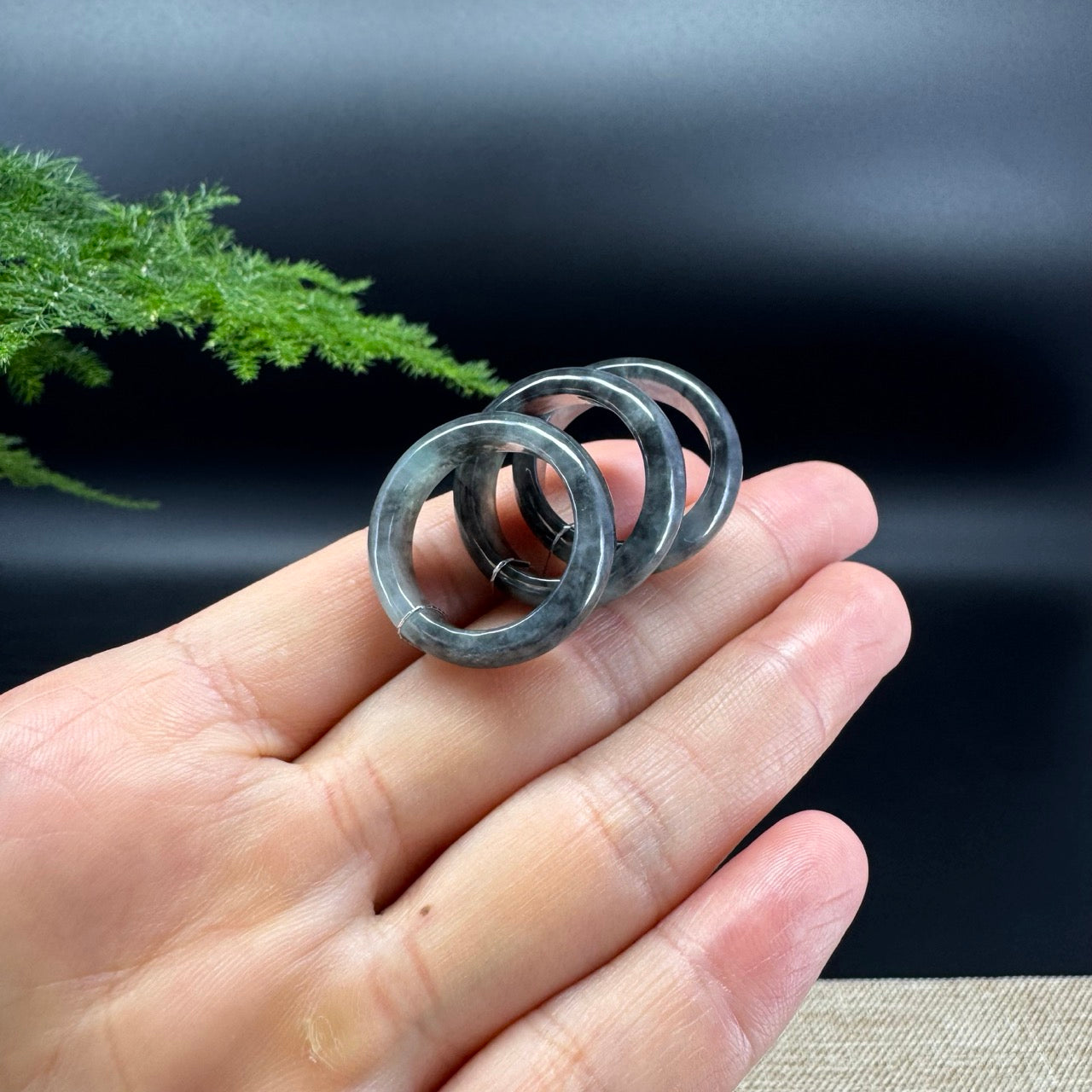 RealJade® Burmese Dark Wuji Traditional Jadeite Jade Ring