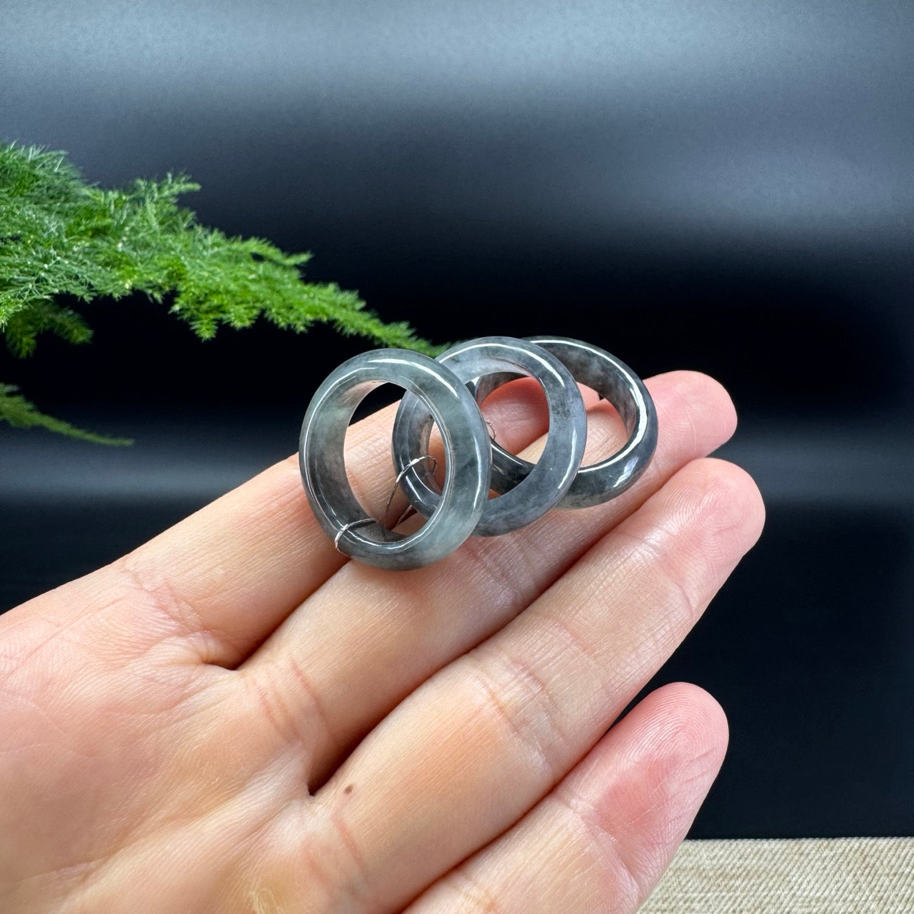 RealJade® Burmese Dark Wuji Traditional Jadeite Jade Ring