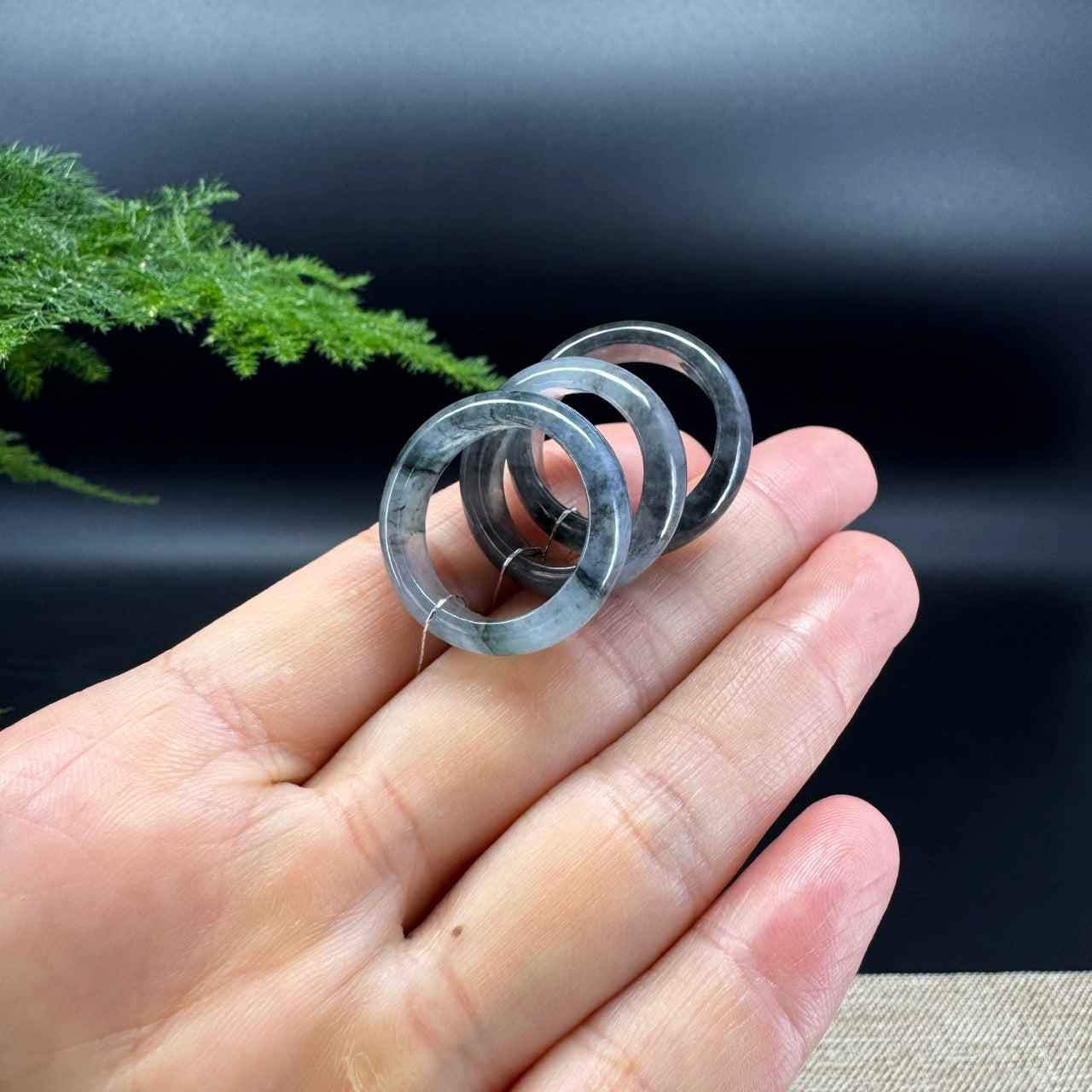 RealJade® Burmese Dark Wuji Traditional Jadeite Jade Ring