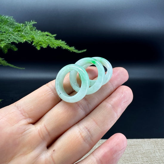 RealJade® Burmese White Green Traditional Jadeite Jade Ring