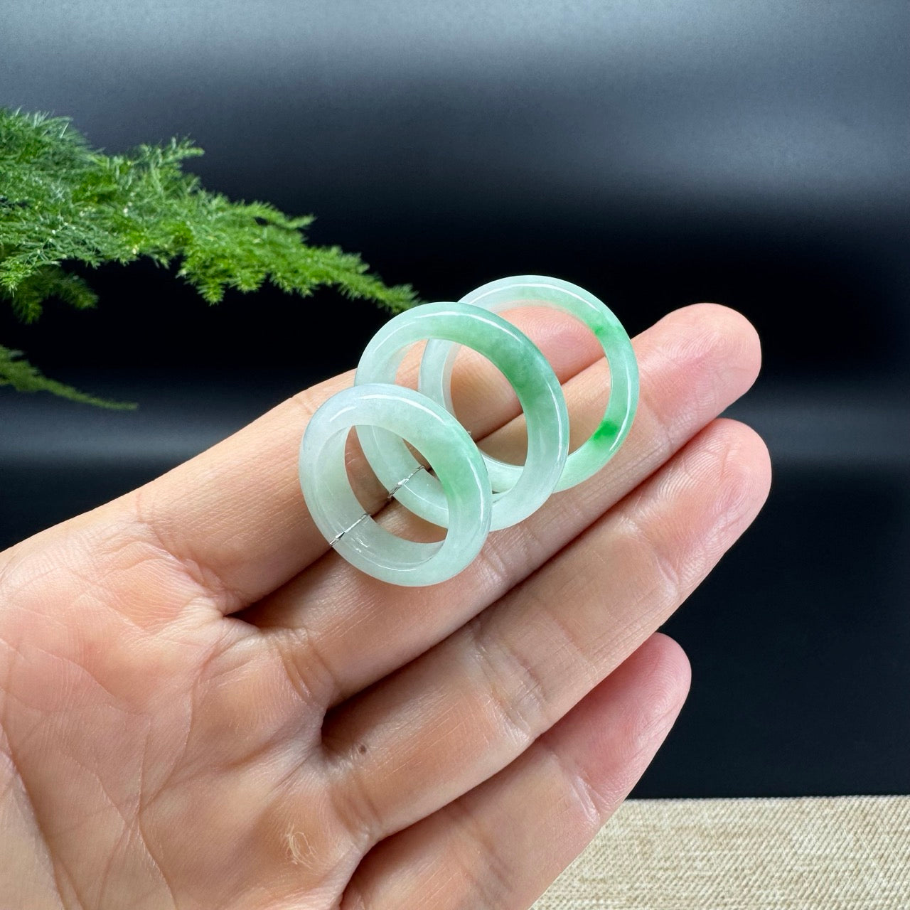RealJade® Burmese White Green Traditional Jadeite Jade Ring