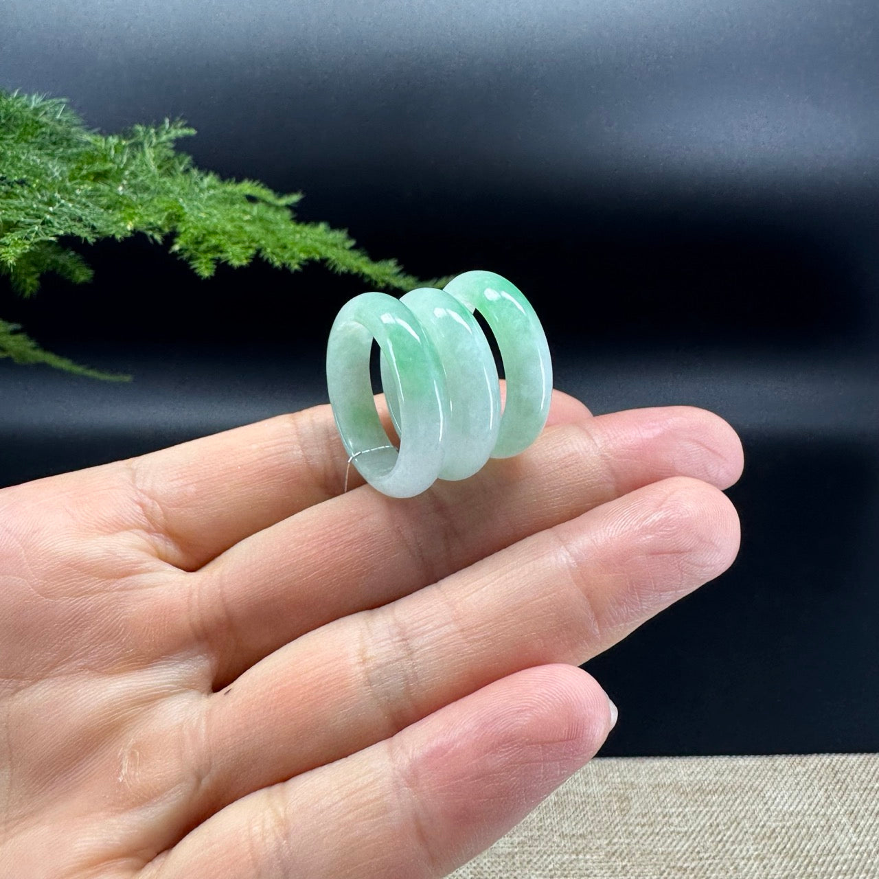 RealJade® Burmese White Green Traditional Jadeite Jade Ring