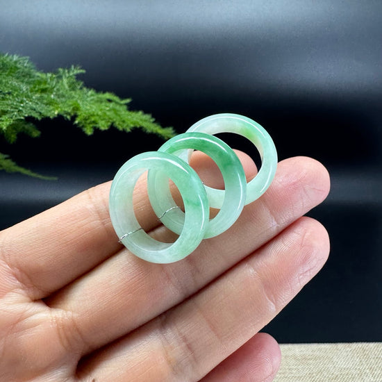 RealJade® Burmese White Green Traditional Jadeite Jade Ring