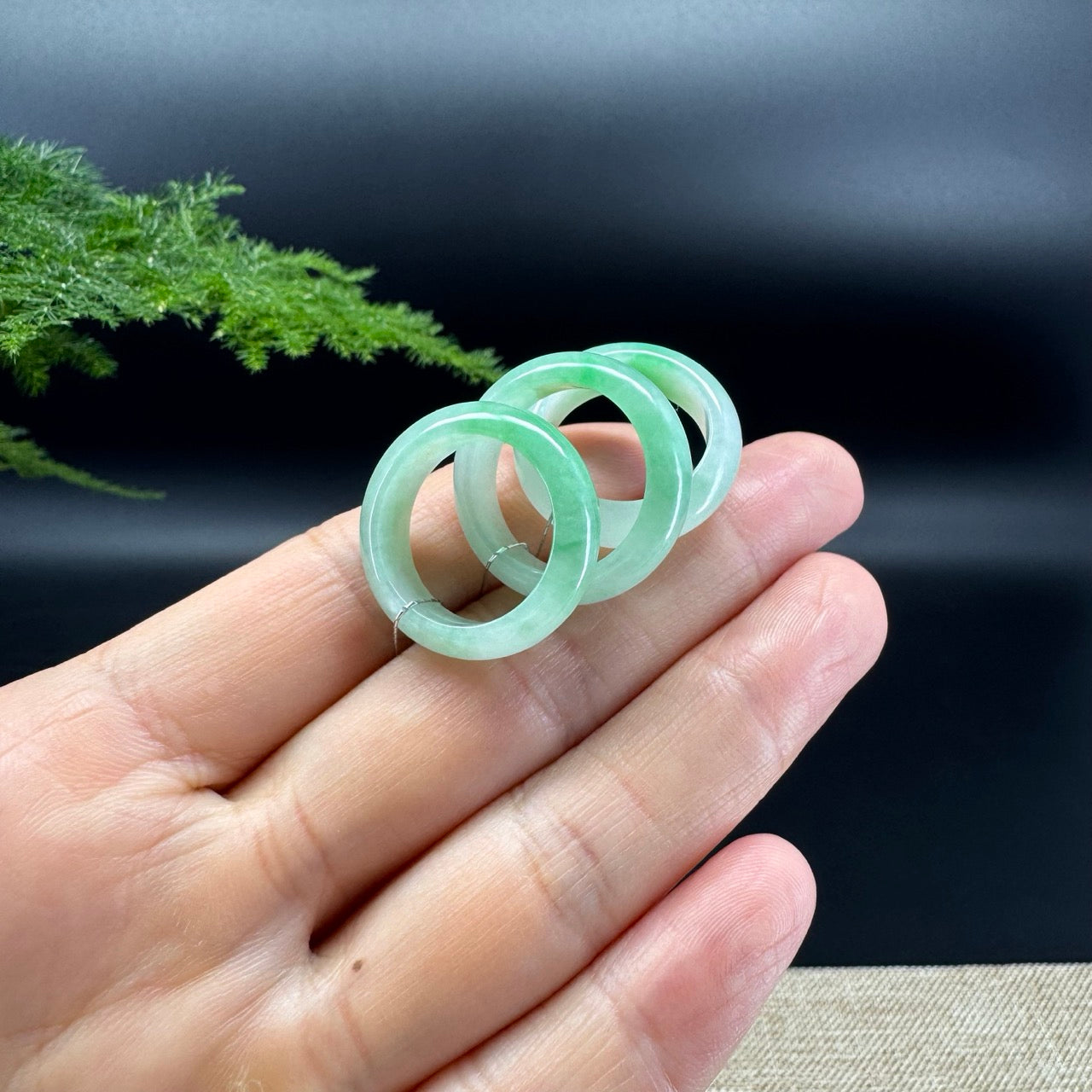 Triangular Jade Ring RealJade® Burmese White Green(BDQ) Traditional Jadeite Jade Ring ...
