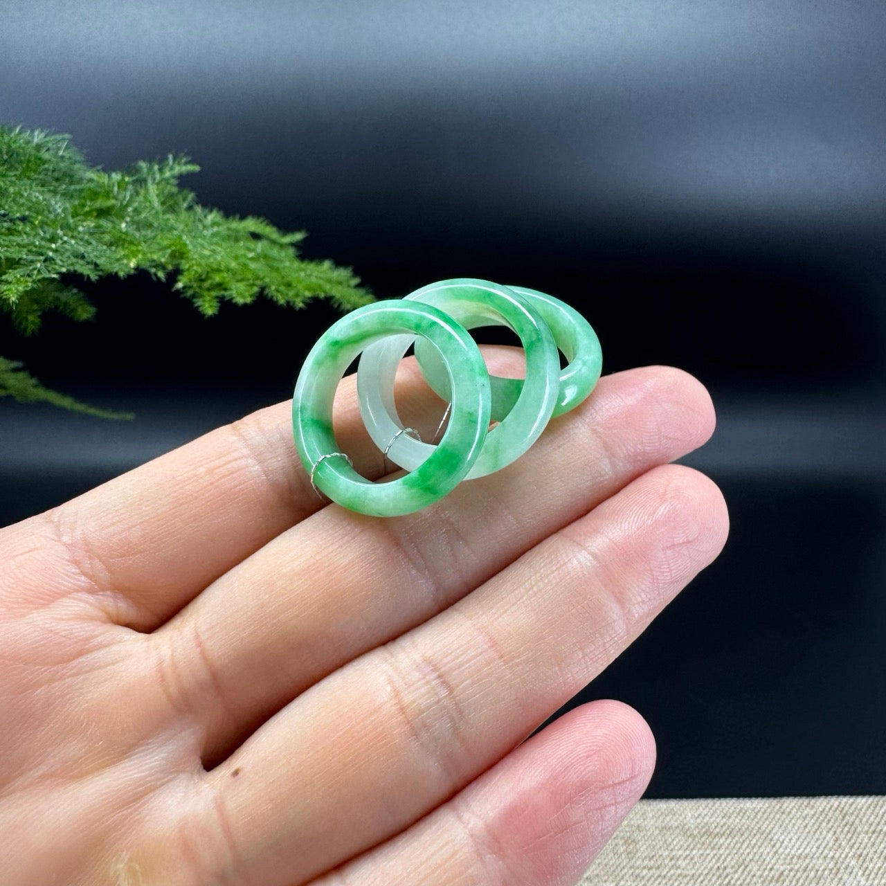 RealJade® Burmese White Green(BDQ) Traditional Jadeite Jade Ring