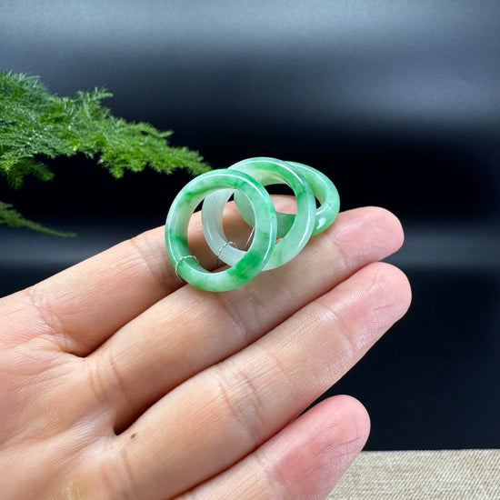 RealJade® Burmese White Green(BDQ) Traditional Jadeite Jade Ring
