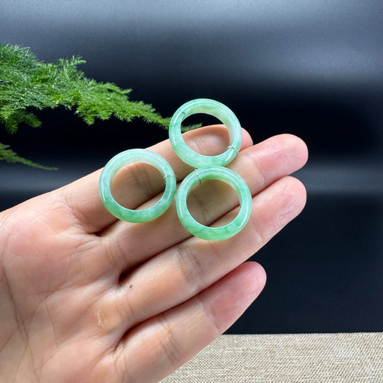 RealJade® Burmese White Green(BDQ) Traditional Jadeite Jade Ring