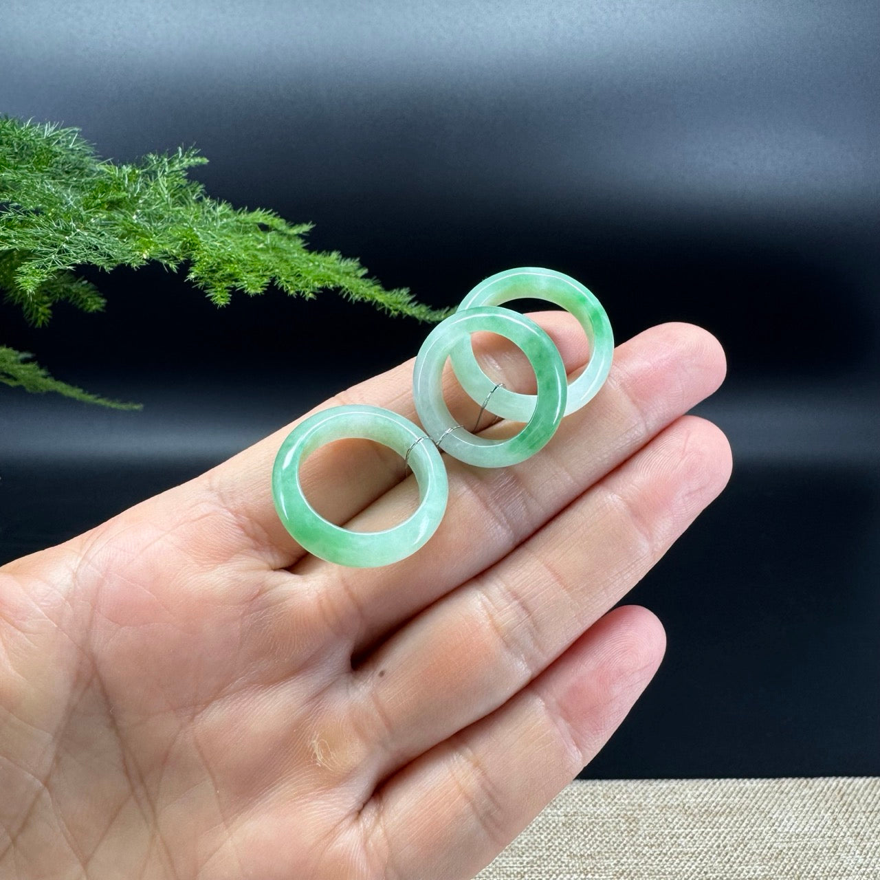 RealJade® Burmese White Green(BDQ) Traditional Jadeite Jade Ring