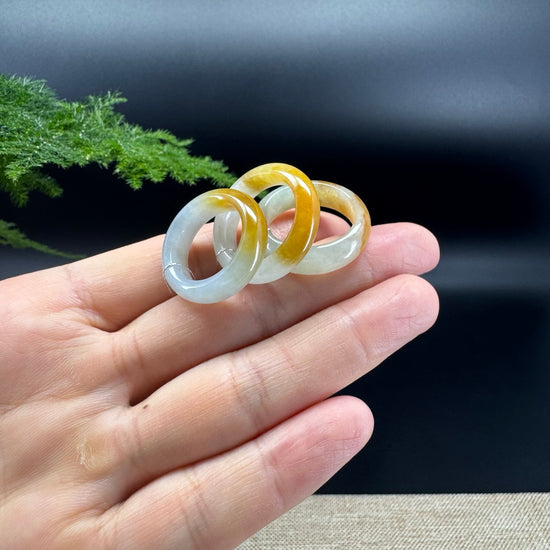 RealJade® Burmese Honey Yellow Traditional Jadeite Jade Ring