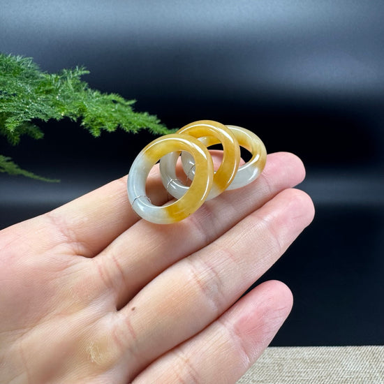 RealJade® Burmese Honey Yellow Traditional Jadeite Jade Ring
