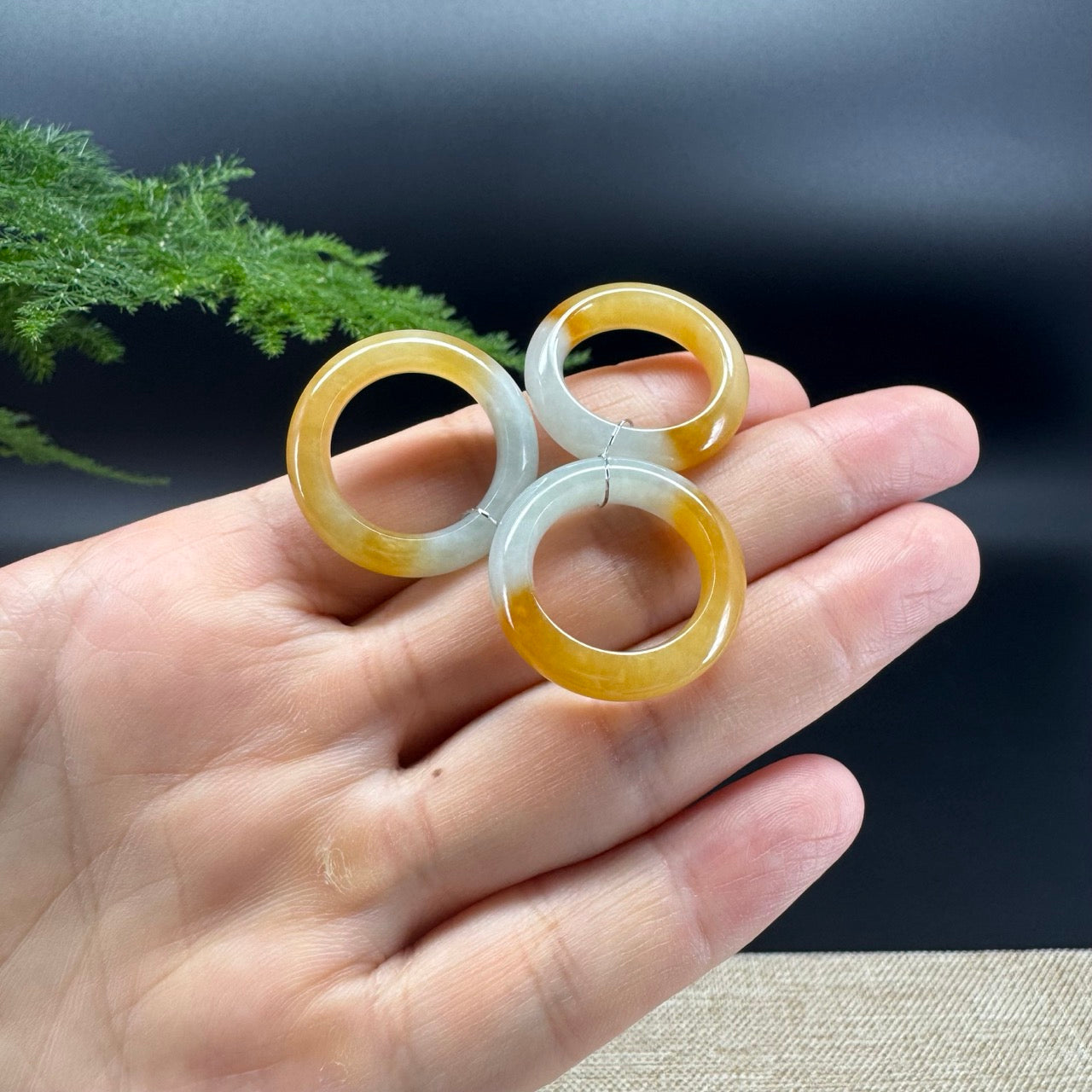 RealJade® Burmese Honey Yellow Traditional Jadeite Jade Ring