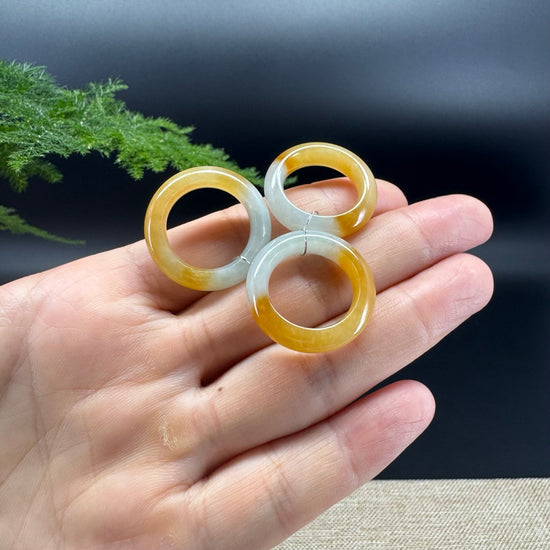 RealJade® Burmese Honey Yellow Traditional Jadeite Jade Ring