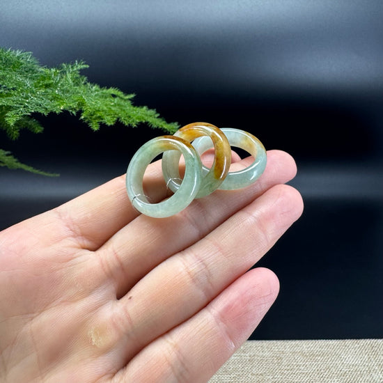 RealJade® Burmese Amber Yellow Green Traditional Jadeite Jade Ring