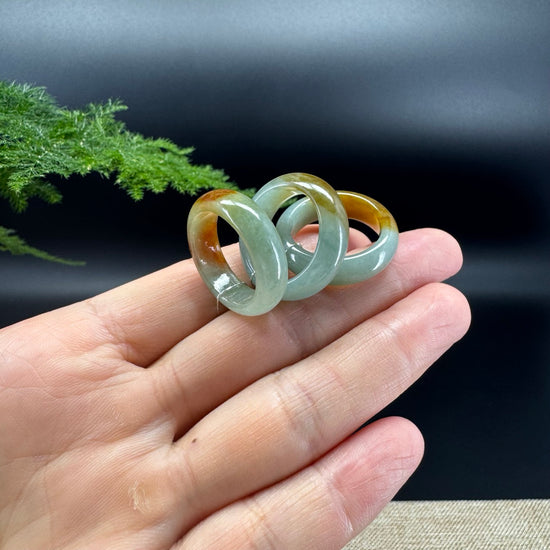 RealJade® Burmese Amber Yellow Green Traditional Jadeite Jade Ring