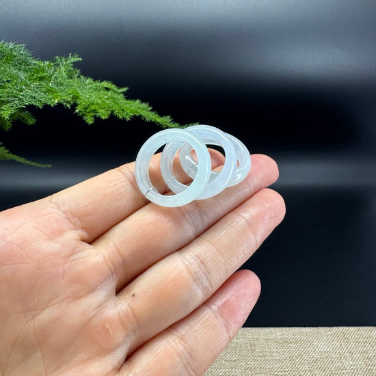 RealJade® Burmese Icy White Traditional Jadeite Jade Ring