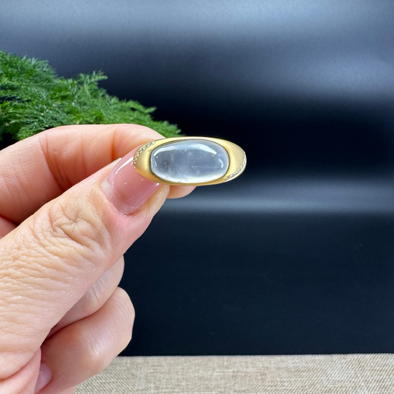 RealJade® 18K Yellow Gold Icy Jadeite Jade Ring