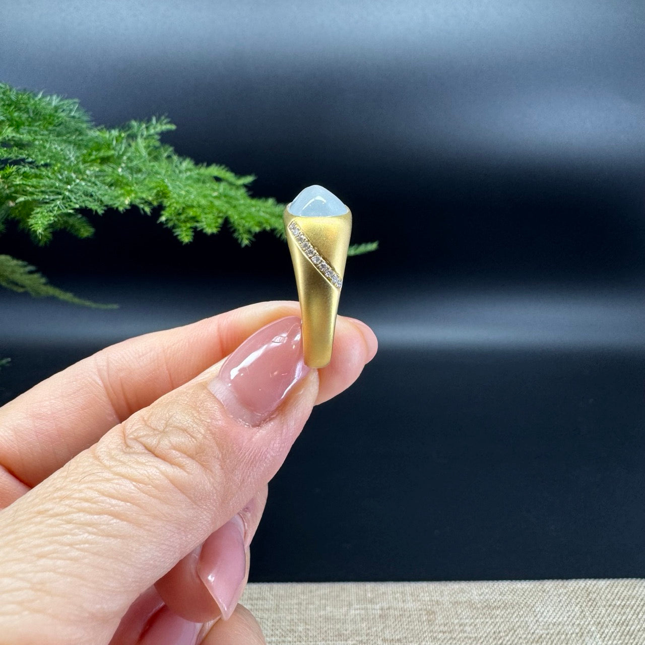 RealJade® 18K Yellow Gold Icy Jadeite Jade Ring