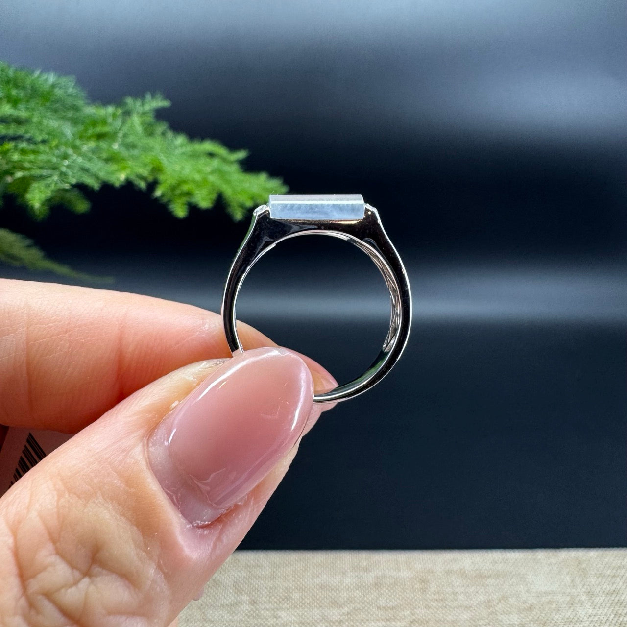 RealJade® 18K White Gold Icy Jadeite Jade Diamonds Classic Ring