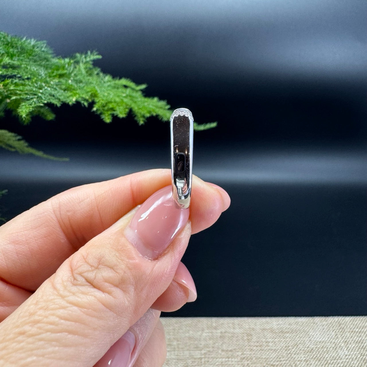 RealJade® 18K White Gold Icy Jadeite Jade Diamonds Classic Ring