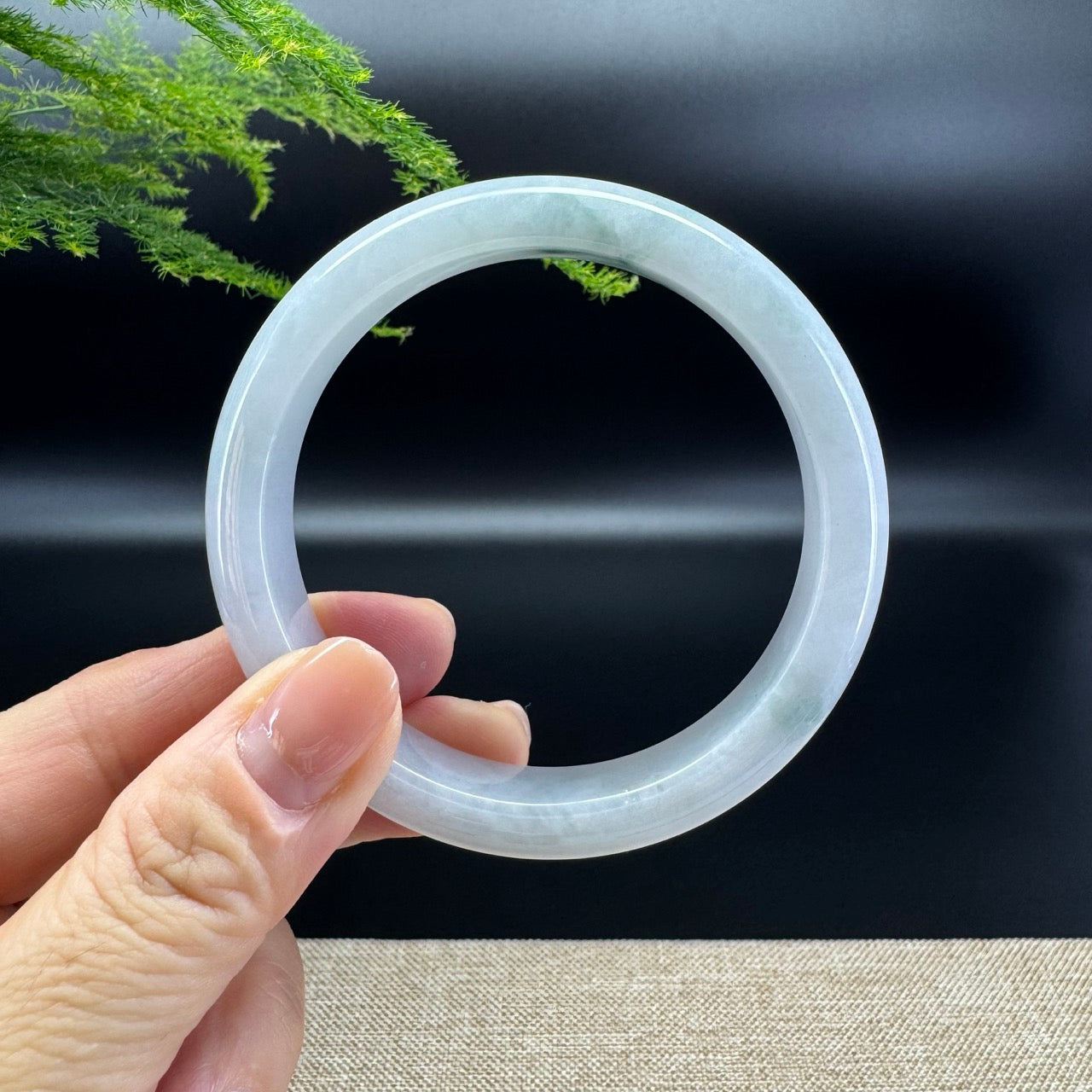 Genuine Burmese Icy Green Jade Jadeite Bangle Bracelet ( 58.9mm )