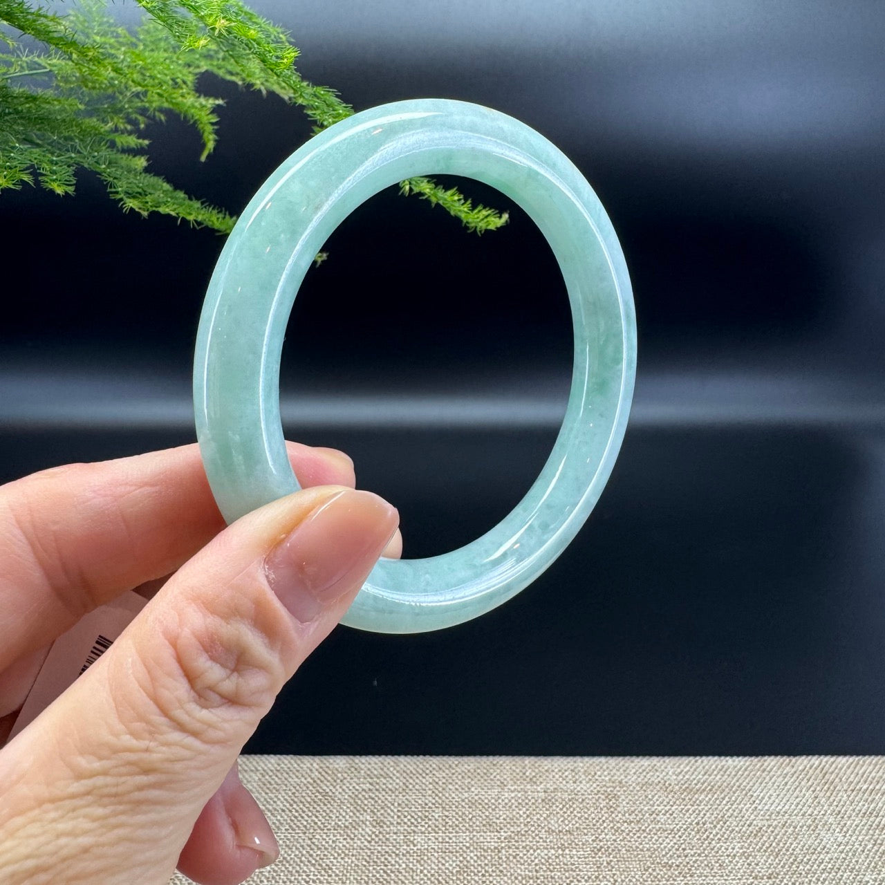 Genuine Burmese Green Jade Jadeite Bangle Bracelet (58.4mm)