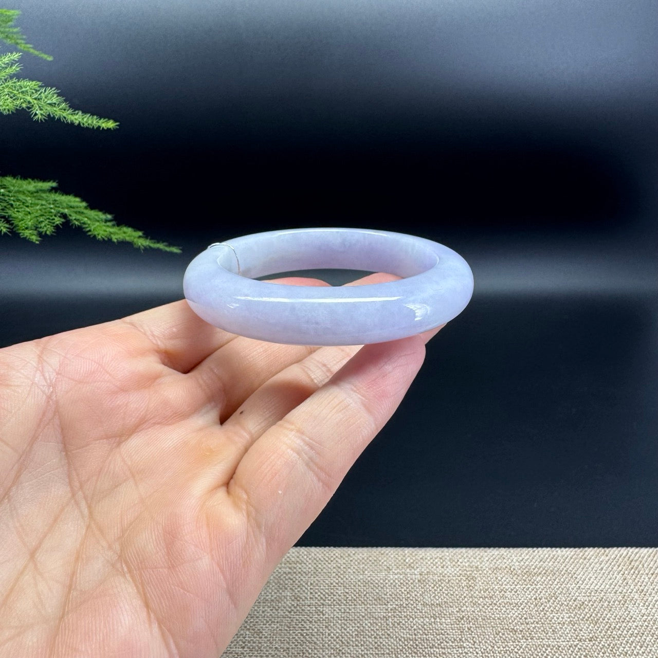 Genuine Burmese Lavender Jade Jadeite Bangle Bracelet (51.5mm)