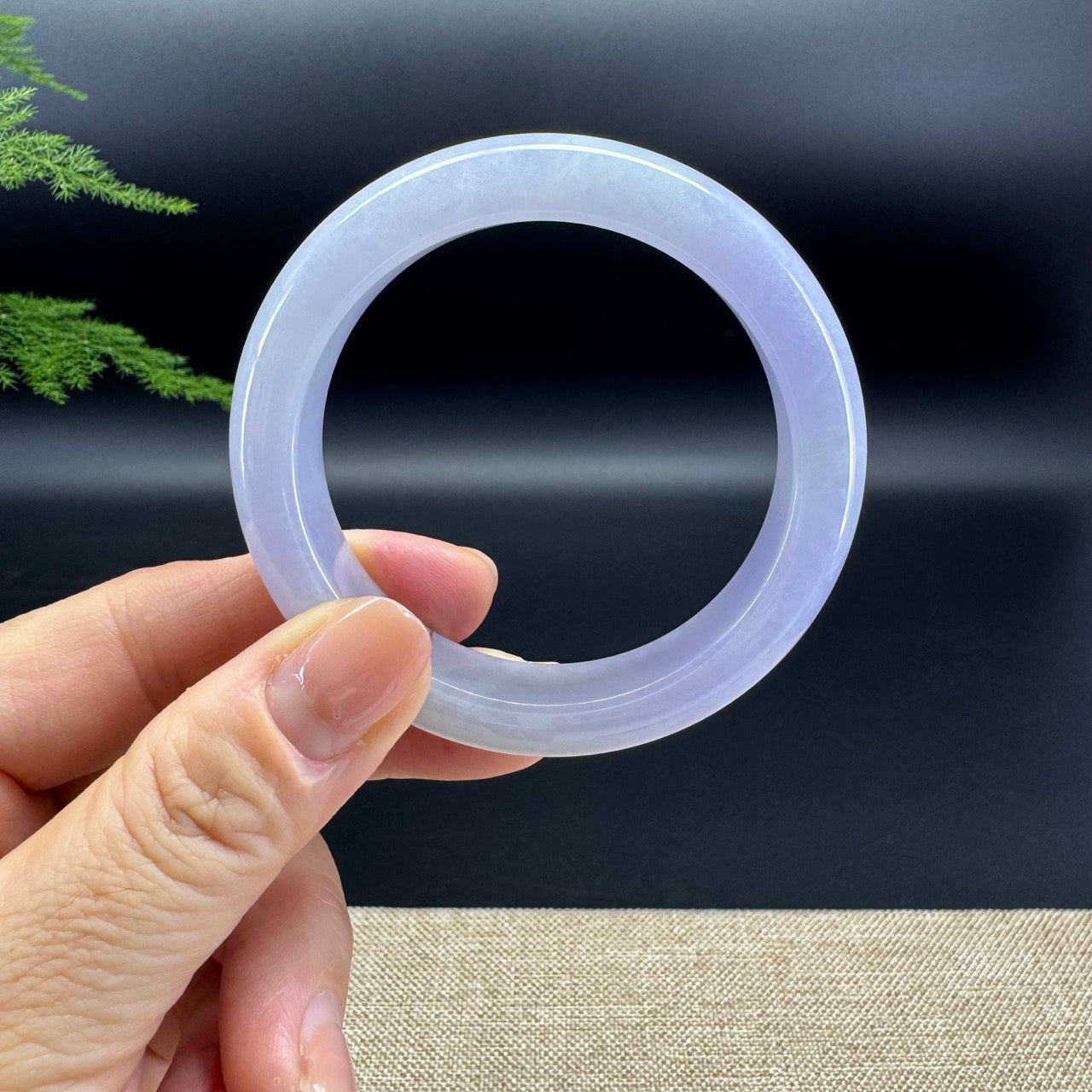 Genuine Burmese Lavender Jade Jadeite Bangle Bracelet (51.5mm)