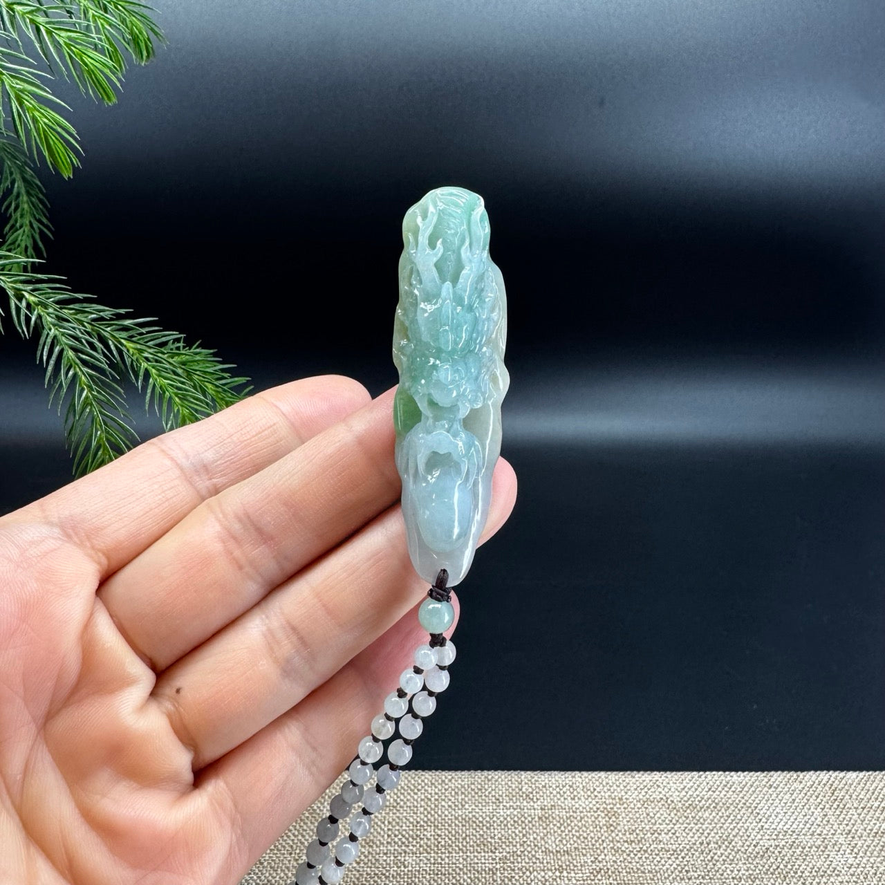 RealJade® Co.Natural Yellow Green Jadeite Jade Dragon Pendant