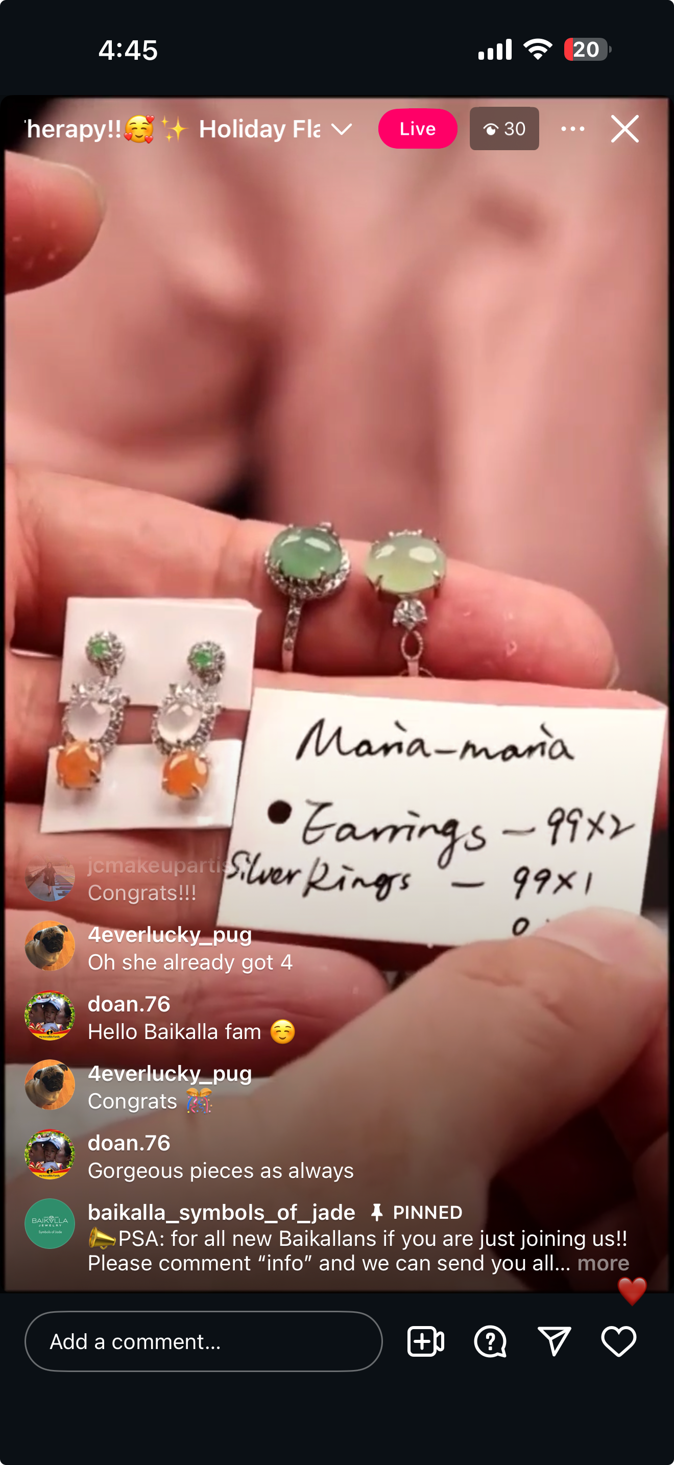 "Live" Baikalla Sterling Silver Jadeite Jade Earring (11/08/25)