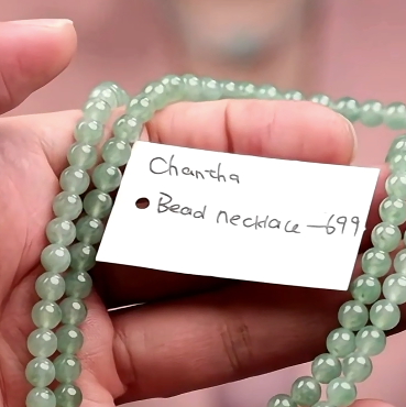 Live Light Icy Oil Green Jadeite Jade Beads Necklace