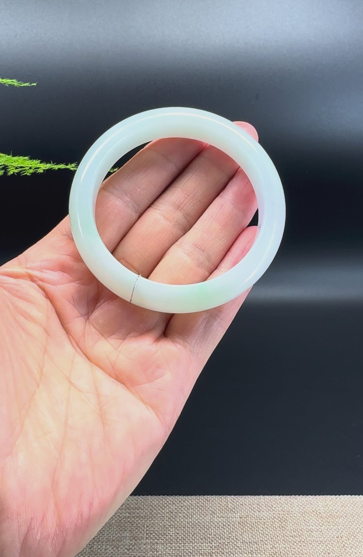 Genuine Burmese Green Jadeite Jade Bangle Bracelet ( 55mm )