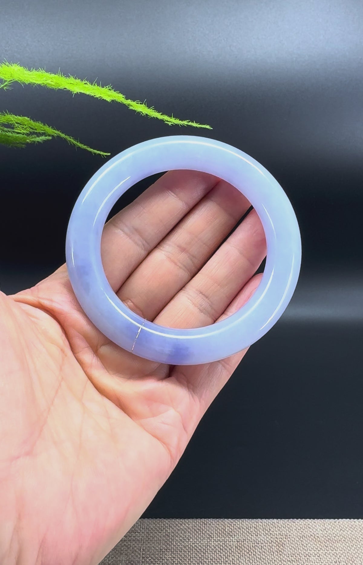 Genuine Burmese Vibrant Lavender Jadeite Jade Bangle Bracelet ( 55.3mm )