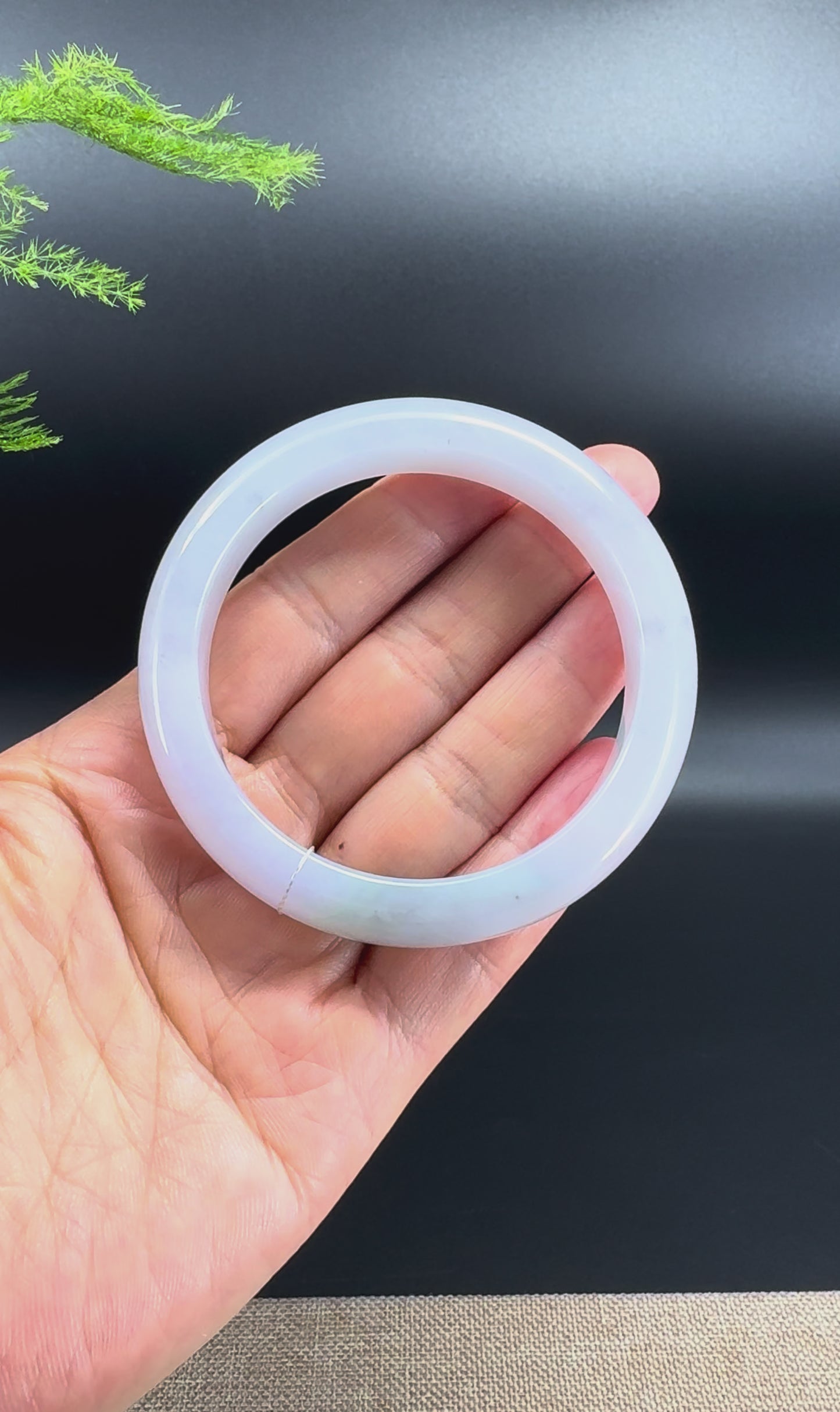 High end Genuine Burmese Lavender Green Jade Jadeite Bangle Bracelet ( 57.2mm )