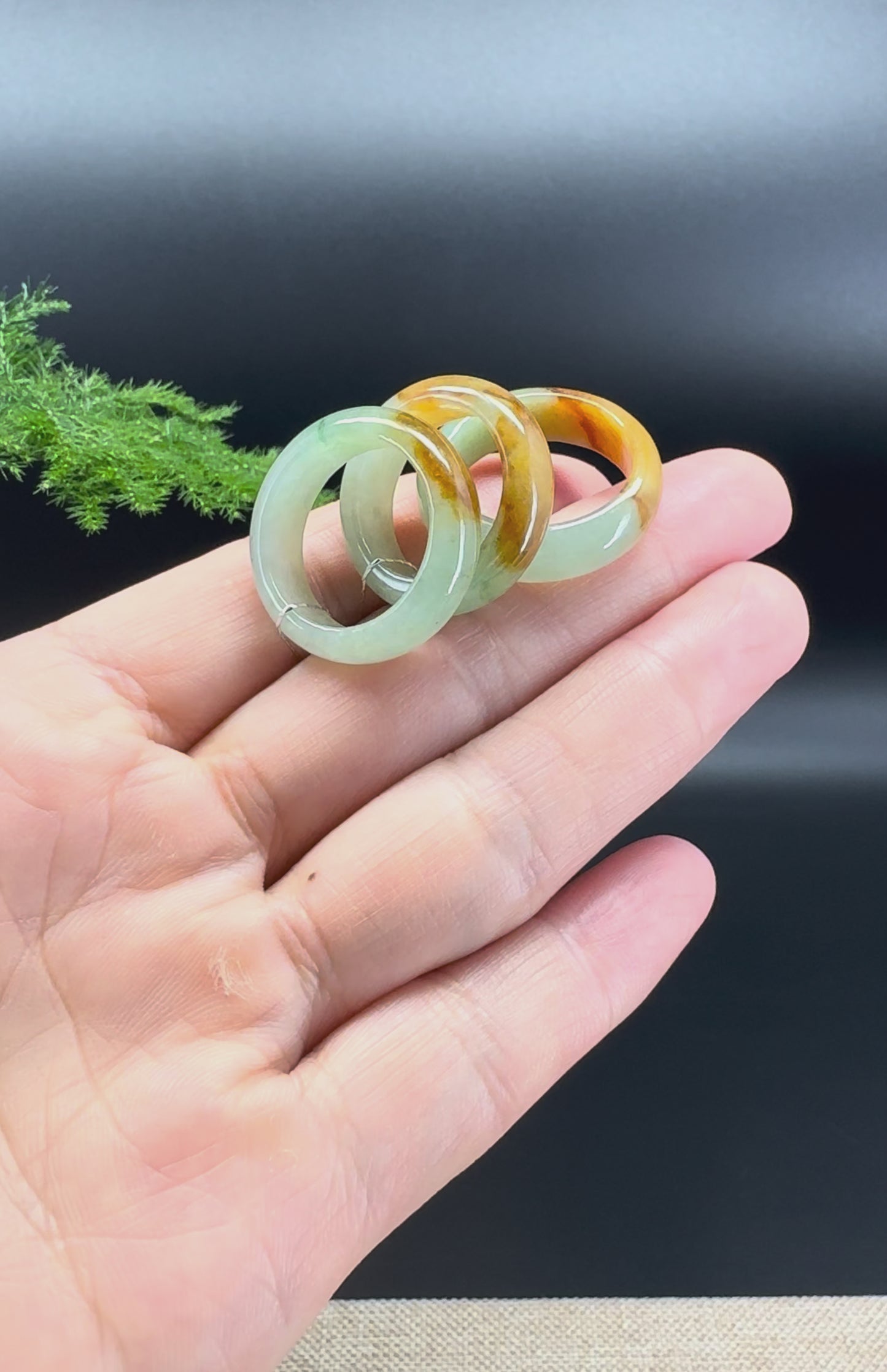 Load and play video in Gallery viewer, RealJade® Burmese Amber Yellow Green Traditional Jadeite Jade Ring
