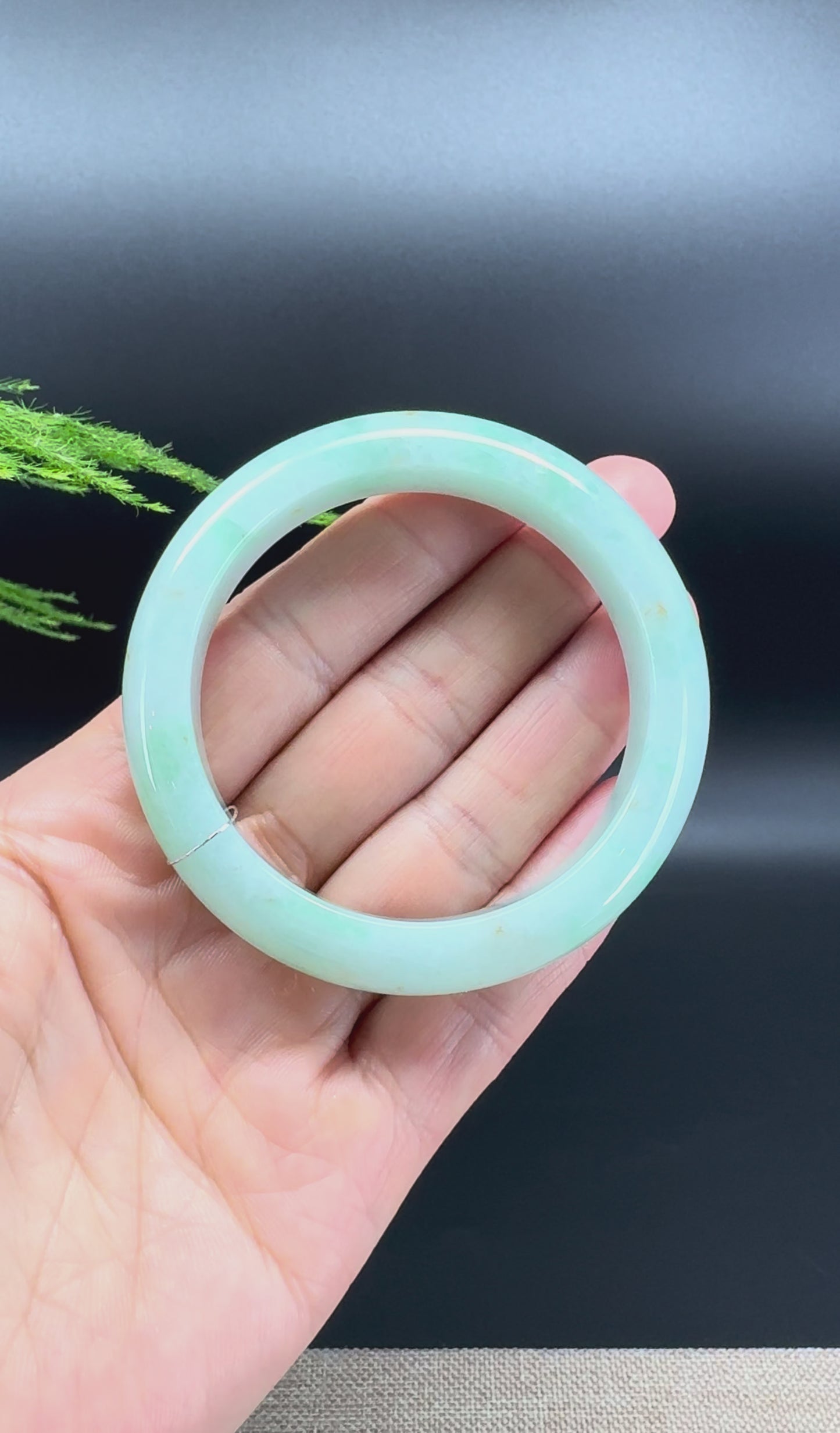 Genuine Burmese  Green Jade Jadeite Bangle Bracelet ( 53mm )