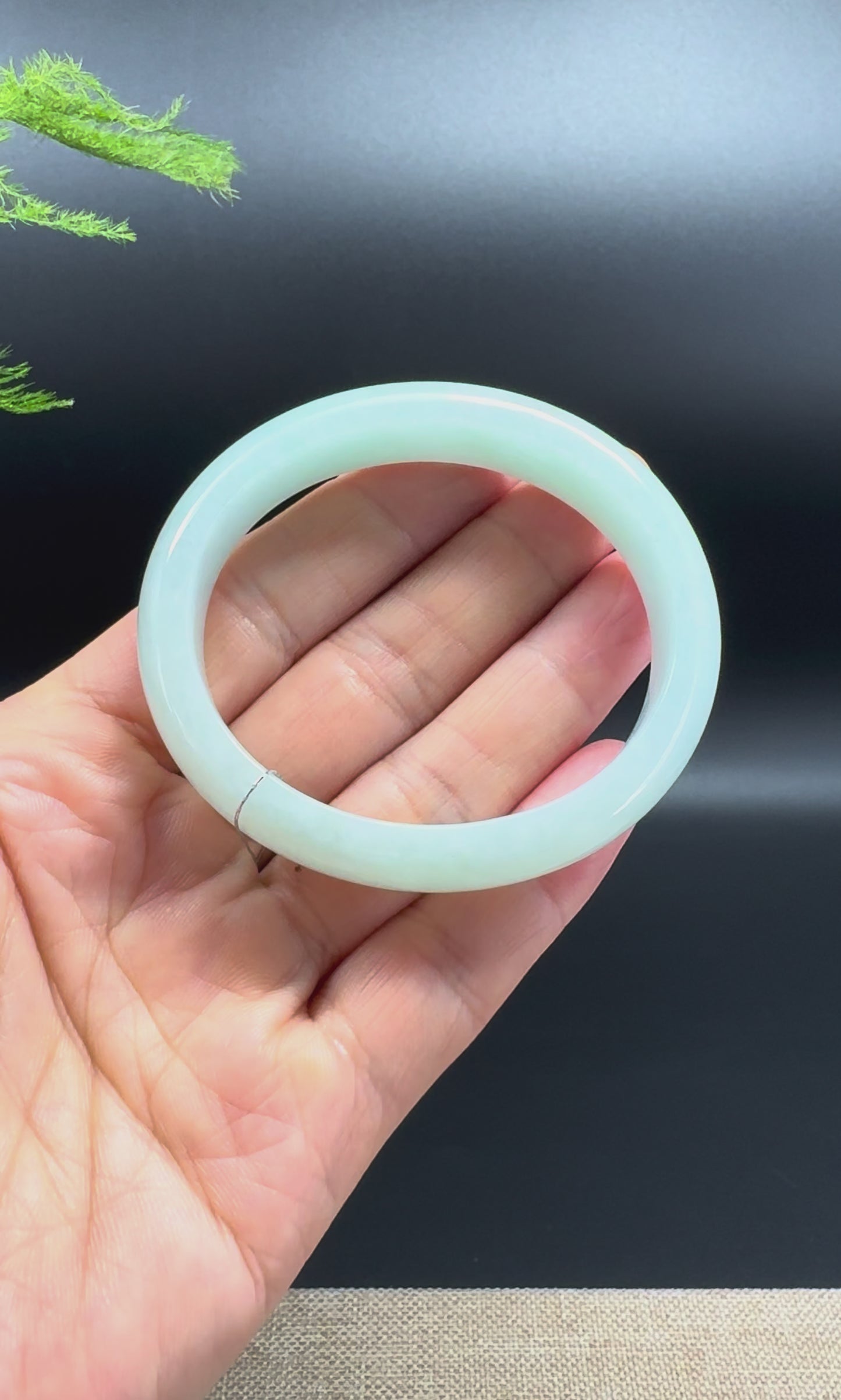 Genuine Burmese Green Jade Jadeite Bangle Bracelet ( 53.9*47.3mm )