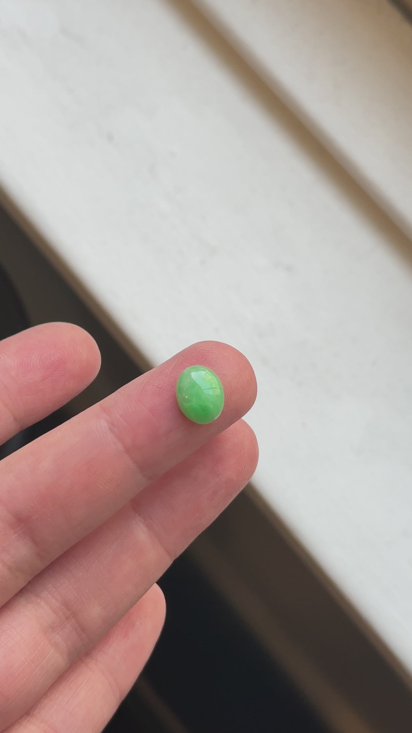 Genuine Burmese Bright Light Green Jade Jadeite Loose Cabochon