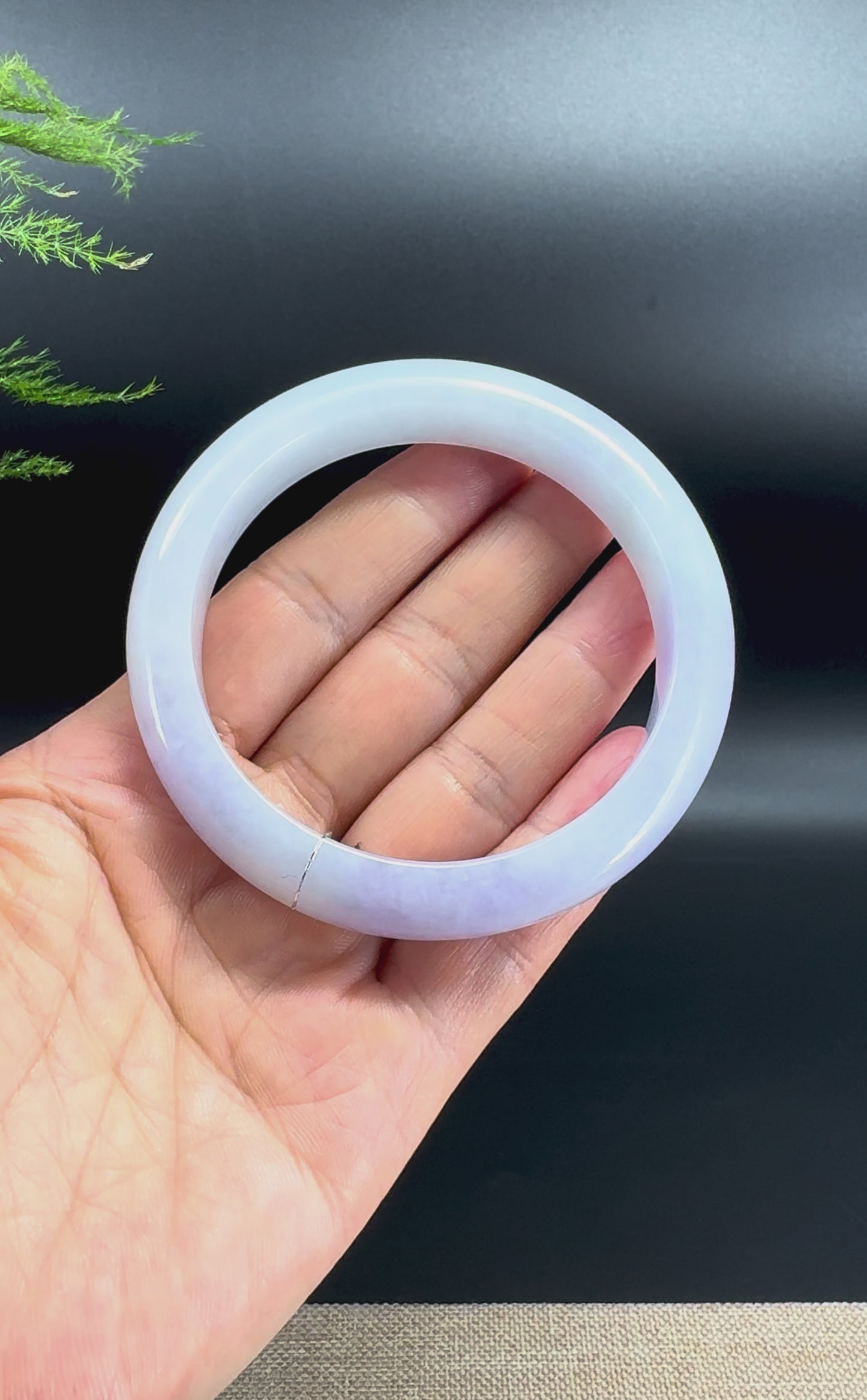 Genuine Burmese Lavender Jade Jadeite Bangle Bracelet (60.7mm)