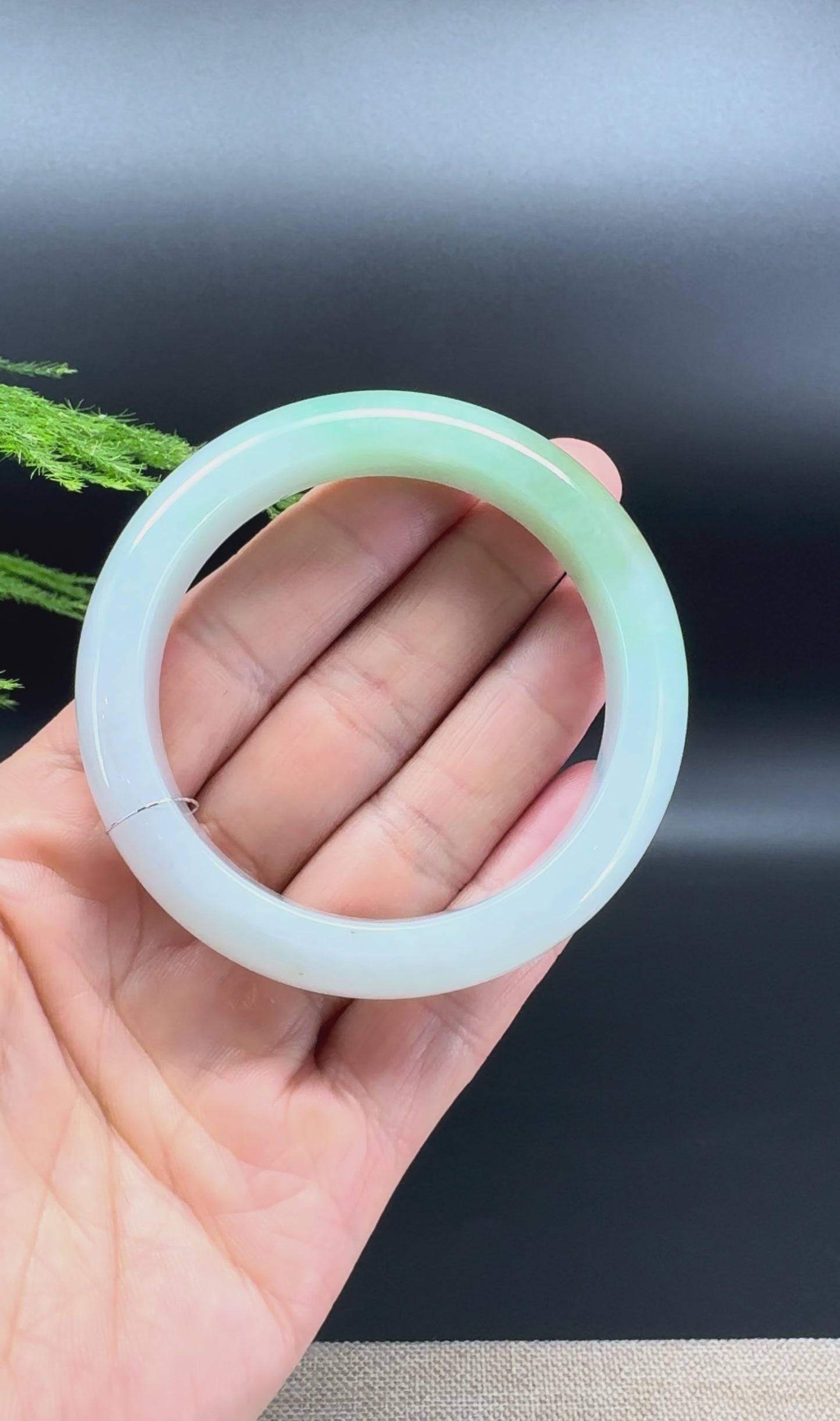 Genuine Burmese Yellow Green Jade Jadeite Bangle Bracelet ( 53.6mm )