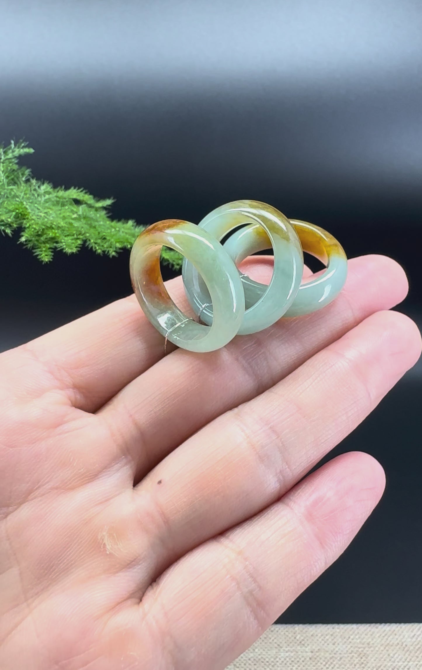 Load and play video in Gallery viewer, RealJade® Burmese Amber Yellow Green Traditional Jadeite Jade Ring
