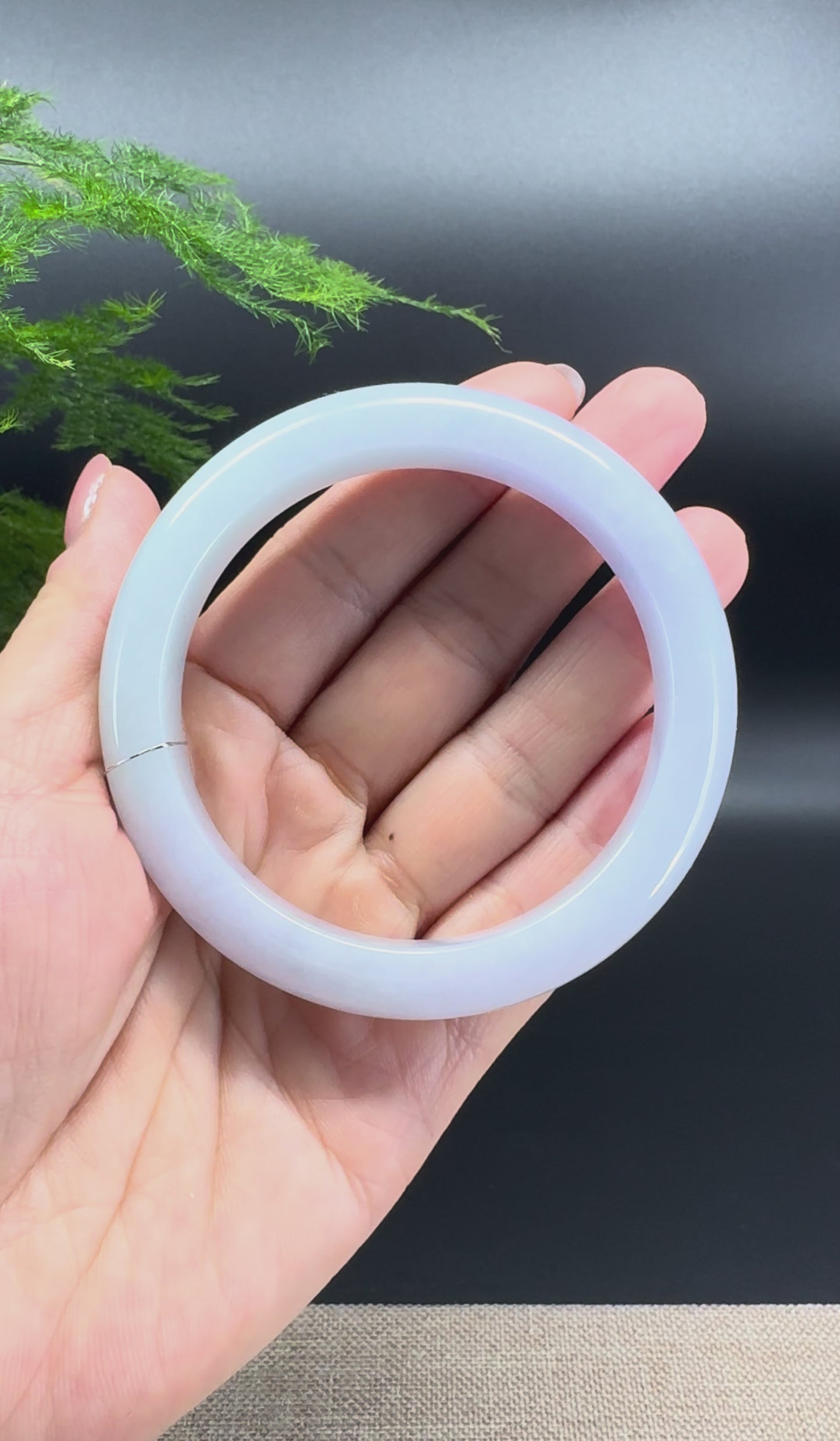 Genuine Burmese Lavender  Jade Jadeite Bangle Bracelet ( 59.3mm )