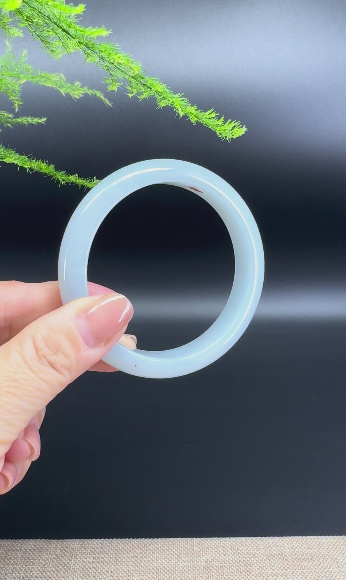 Genuine Burmese Icy Green Jade Jadeite Bangle Bracelet ( 56mm )